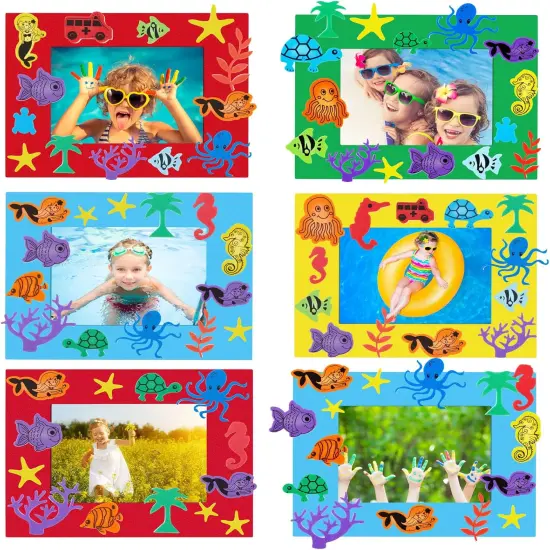 178 Pieces Summer Sea Animals Foam Picture Frame Craft Kits for Kids DIY Paper Art Craft {1}
