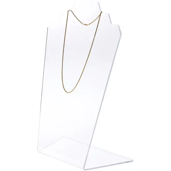 Plymor Clear Acrylic Stair-step Necklace Display Stand, 8" W x 4" D x 11.75" H {3}