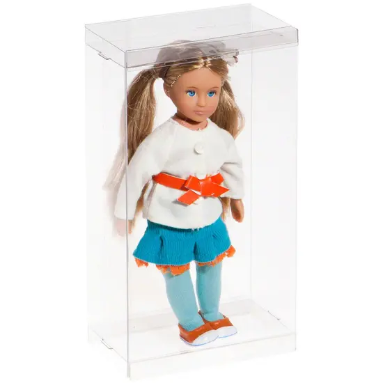 DollSafe Clear Folding Display Box for 5-6 inch Dolls and Action Figures, 4" W x 2.25" D x 6.5" H {3}