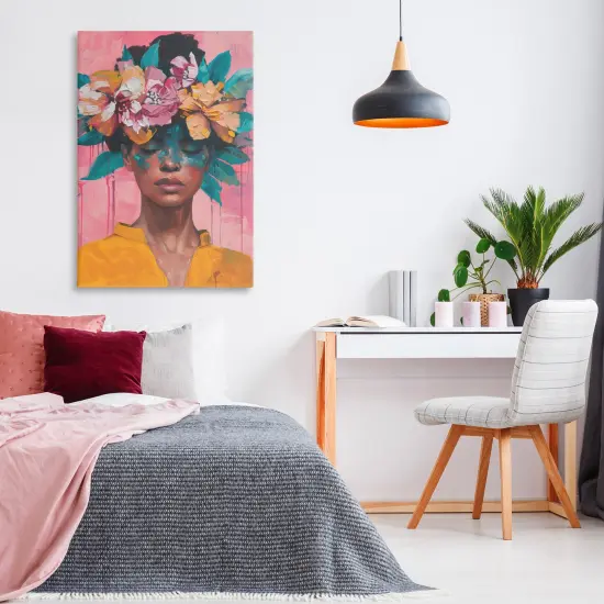 Stupell Industries Woman With Floral Headdress Canvas Design by LSR Design Studio {2}