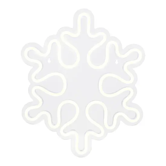 Northlight LED Snowflake Neon Lighted Christmas Wall or Window Decoration - 15" White {3}