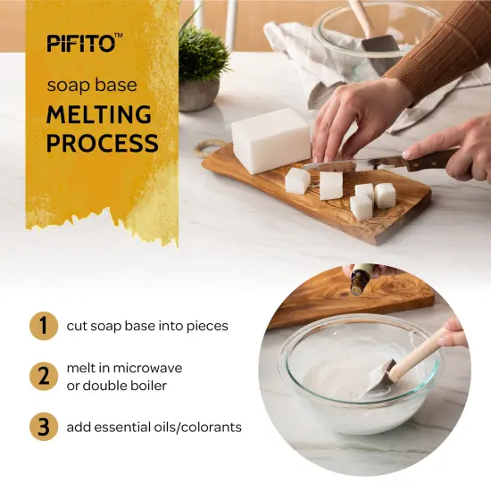 Pifito Melt and Pour Soap Base Sampler (7 lbs) │ Assortment of Jojoba Oil, Sweet Almond Oil, Mango Butter, Apricot Kernel Oil, Grapeseed Oil, Oatmeal, Clear (1lb ea) │ Glycerin Soap Making Supplies {5}