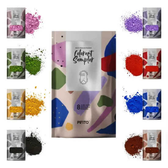 Pifito Oxide Pigment Colorants Sampler │ 8 Beautiful Colors for Soap Making Supplies, Bath Bombs (.25 oz ea) │ Red, Blue, Yellow, Pink, Green, Brown, Black, Violet {3}