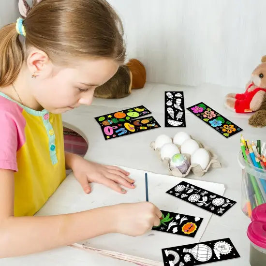 80 Pcs Summer Color Your Own Bookmarks with Ribbon Bulk DIY Coloring Crafts Beach Ice Cream Ocean Fruit Sun Bookmark Blank Paint Classroom Decorate for Teacher Student Summer {3}