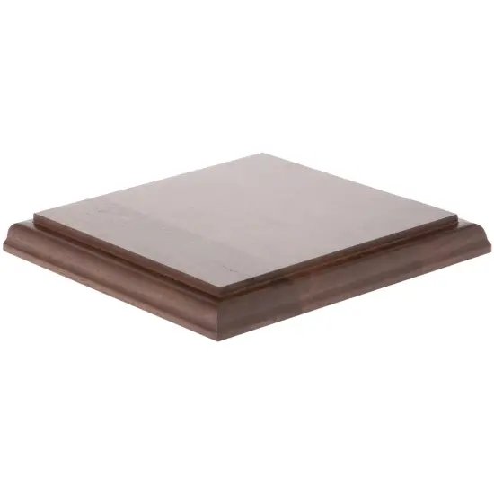 Plymor Solid Walnut Square Wood Display Base with Ogee Edge, 6.875" W x 6.875" D x 0.75" H {2}