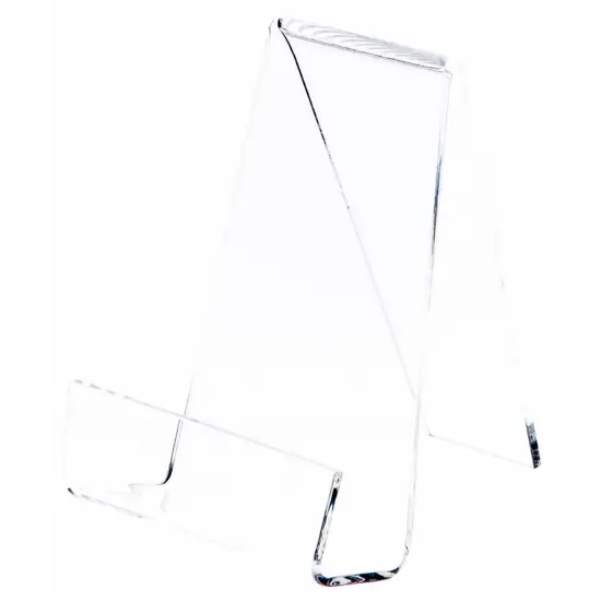 Plymor Clear Acrylic Book Easel with 1.25" Ledge With Lip, 3.625" W x 4.5" D x 4.75" H {2}