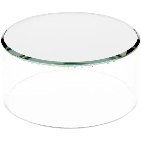 Plymor Clear Acrylic Cylinder Display Riser with Mirror Top, 2" H x 4" D {2}