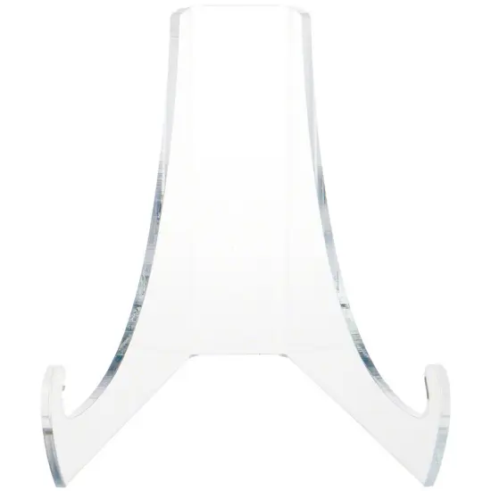 Plymor Clear Acrylic Flat Back Easel With Extra Deep Support Ledges, 6" H x 6.375" W x 7.5" D {3}