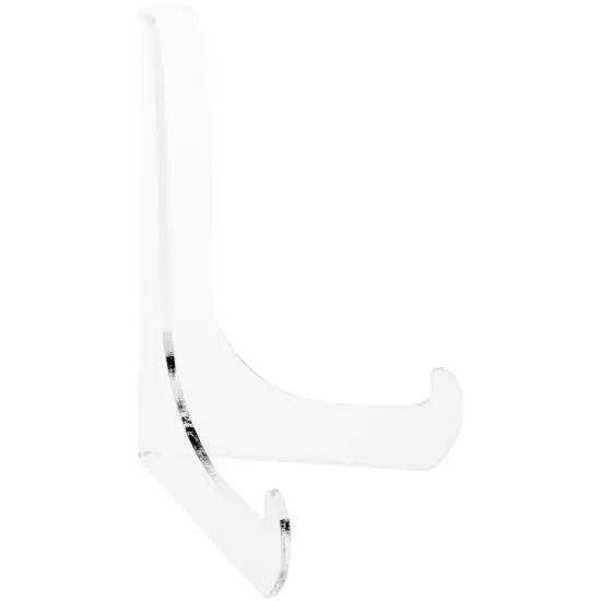 Plymor Clear Acrylic Small 60-Degree Angle Easel With Shallow Support Ledges, 4.5" H x 3.25" W x 2.5" D, fits lightweight 4" x 6" Items, like small photo {2}