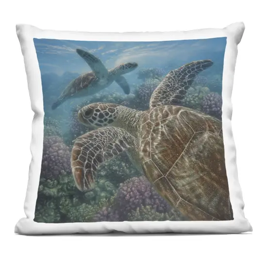 Stupell Industries Turtle Bay over Reef Indoor Pillow, 18 x 7 x 18 {1}