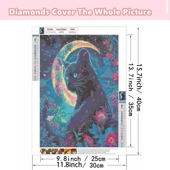5D Witch Cat Diamond Painting Kit for Adults {2}