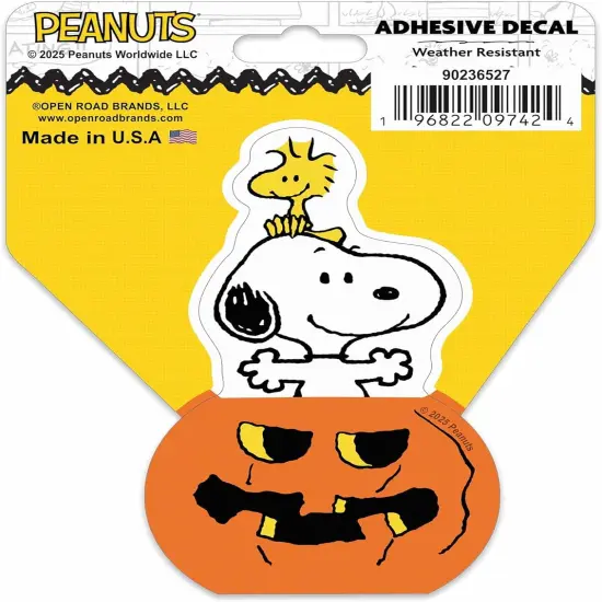 Peanuts Snoopy in Pumpkin Adhesive Vinyl Decal {1}