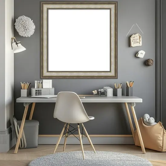 Mezzanine Framed Dry Erase Magnetic Board Antique Silver {5}