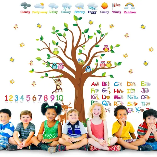 4 Sheets Number Wall Decals Numbers Learning Children Wall Decals {3}