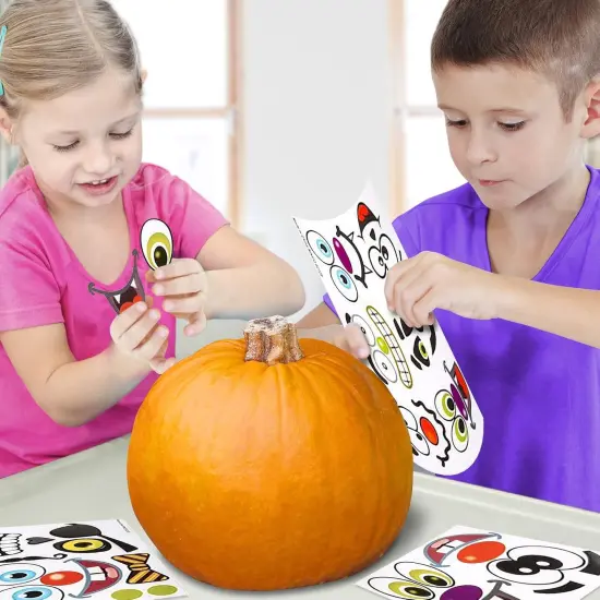 Halloween Pumpkin Decorating Stickers - 24 Large Sheets {3}