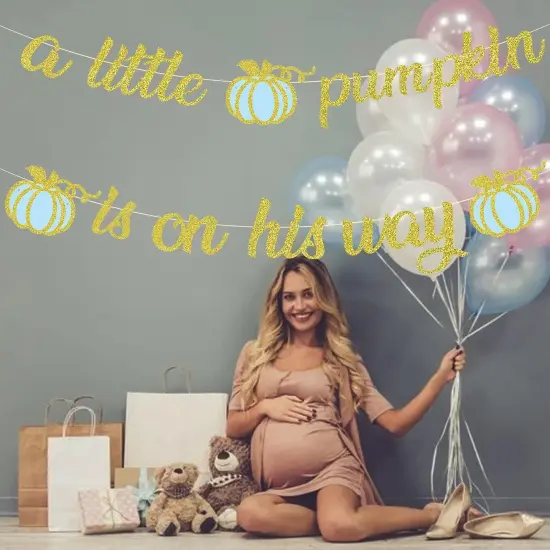 A Little Pumpkin is On His Way Banner,Little Pumpkin Banner {4}
