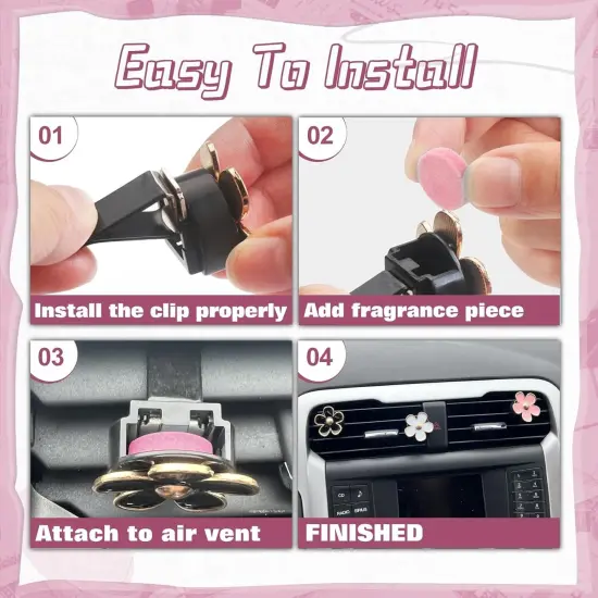 6Pcs Daisy Car Air Vent Clips Cute Flower Outlet Decorations White,pink,rose red {5}