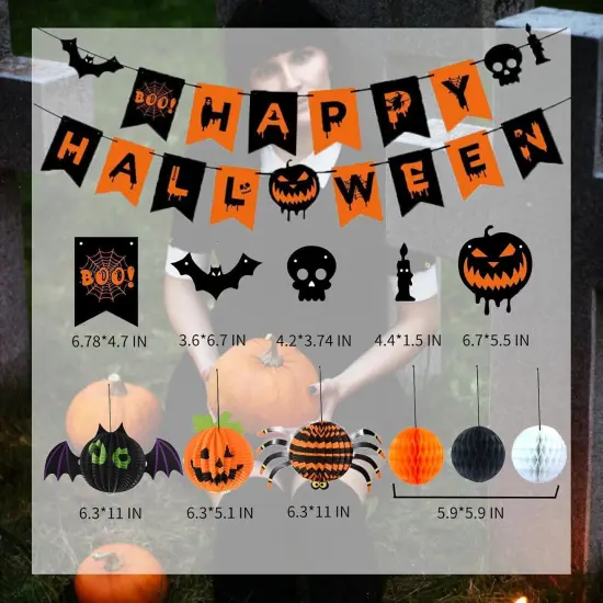 6 Pcs Halloween Banner Decorations Set {3}