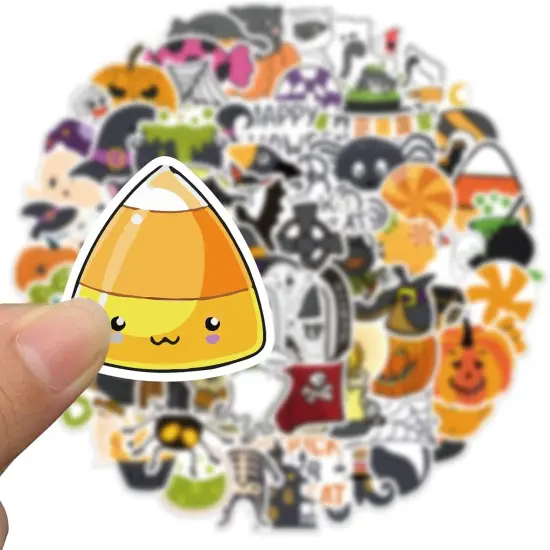 100PCS Non-Repeating Halloween Pumpkin Theme Stickers {4}