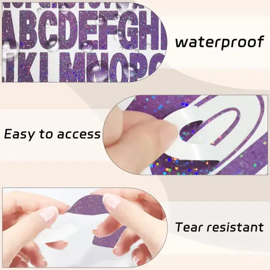 2 Inch+1 Inch Purple Alphabet Sticker {2}