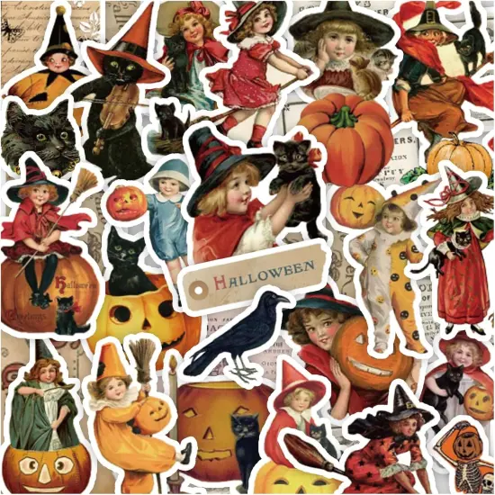 100 Pcs Vintage Witch Stickers for Kids {1}