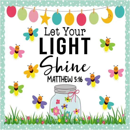 96 Pcs Let Your Light Shine Church Bulletin Board Decor {1}