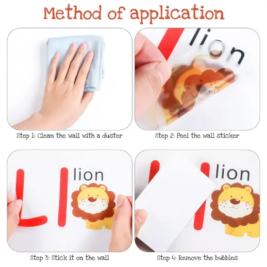 6 Sheets ABC Wall Decals Educational Large Alphabet Sticker {2}