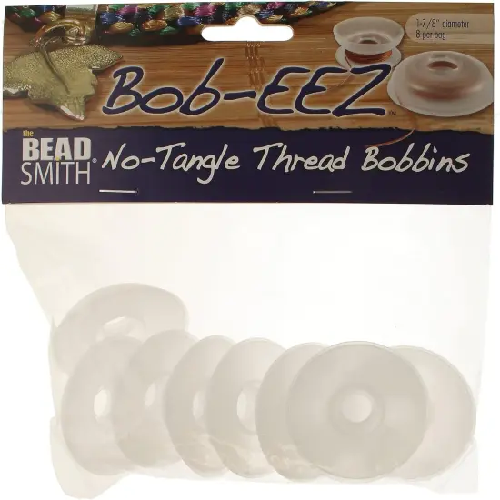 The Beadsmith No-Tangle Thread Bobbins, String Organizer, Ideal for Kumihimo or Cord Management (1 7/8 Inches, Set of 8) {4}