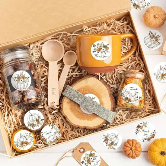 1000Pcs Fall Pumpkin Thank You Stickers Roll {4}