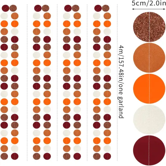 Orange Party-Decorations Streamers - 52Ft Birthday Baby Shower Hanging Paper {2}