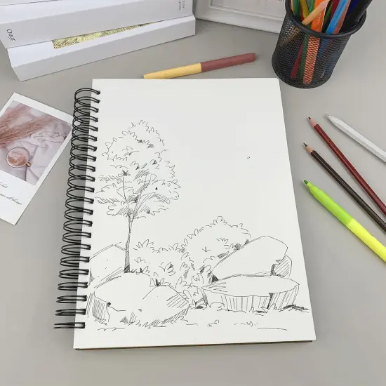 100 Sheets Spiral Bound Sketch Pad {3}