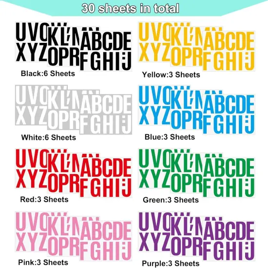 340 Pieces 30 Sheets Large Letter Stickers {3}