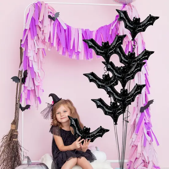 Bat Balloons Black Halloween Decorations {5}
