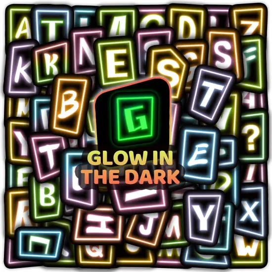70 Pcs Alphabet Neon Stickers for Kids Glow in The Dark {1}