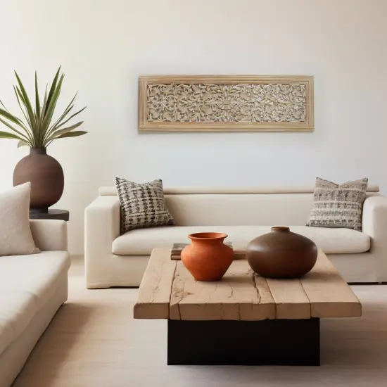 Wooden Floral Hand Carved Mandala Wall Decor Accent - 20" x 63" {1}