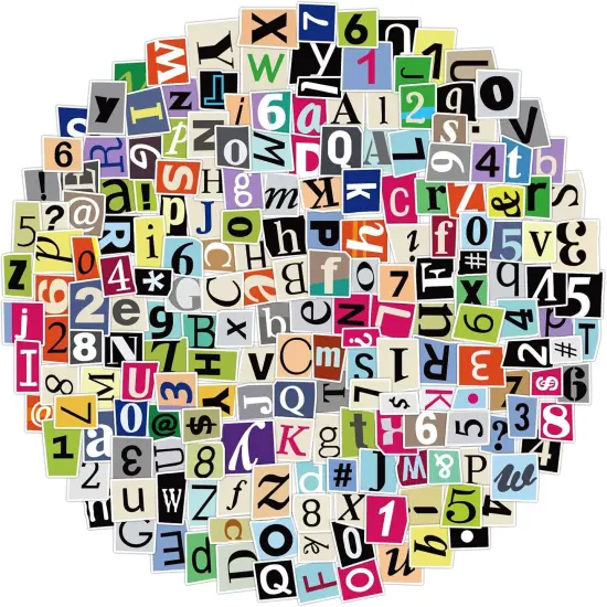 200Pcs Alphabet Stickers Waterproof Vinyl Decals for Scrapbooks {1}