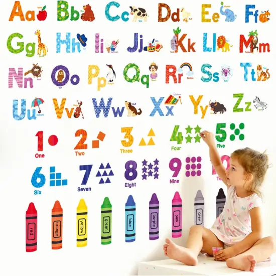 Animal Alphabet Numbers Colour Decals Stickers {1}
