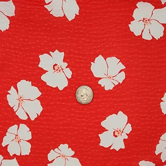 1 Yard Coral Rayon Dobby Dot Fabric &ndash; Lightweight Jacquard Material for Blouses and Dresses 54/55" {3}