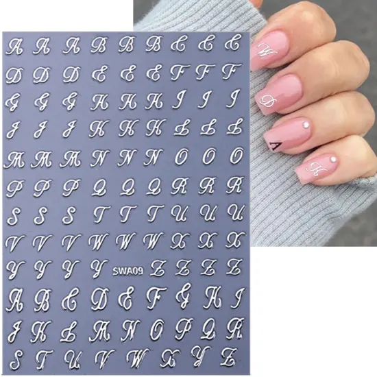 8 Sheets Retro English Letters Nail Stickers {5}
