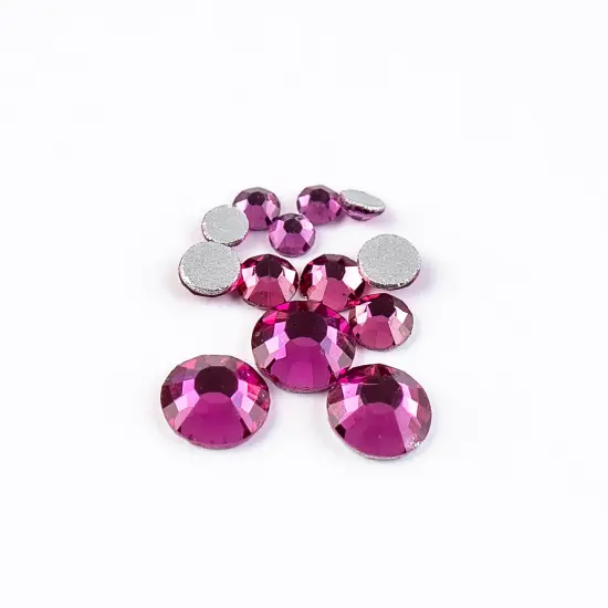 Crystal Lane DIY Combo Glass Flatback Rhinestones SS3 / SS6 / SS12 Fuchsia {1}