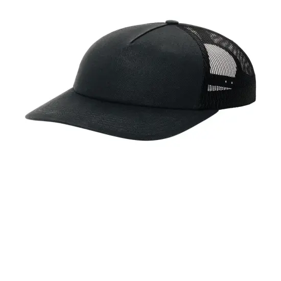 Port Authority&reg; Low Profile Snapback 5 Panel Trucker Cap Black/ White {4}
