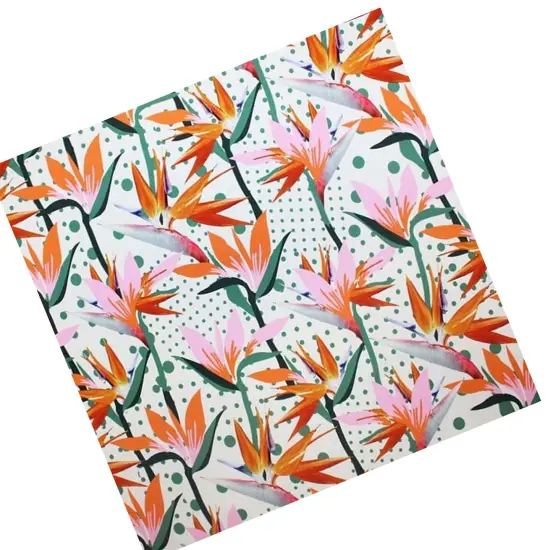 Dotted Birds of Paradise Printed Spandex Fabric {4}