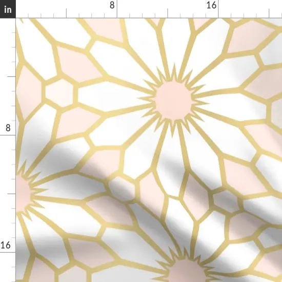Various Fabrics by the Yard or Fat Quarter Geometric Floral Mosaic Flowers Pastel Glam Large Scale Peach Gold Daisy Blush Art Deco Custom Printed Fabric by Spoonflower {2}