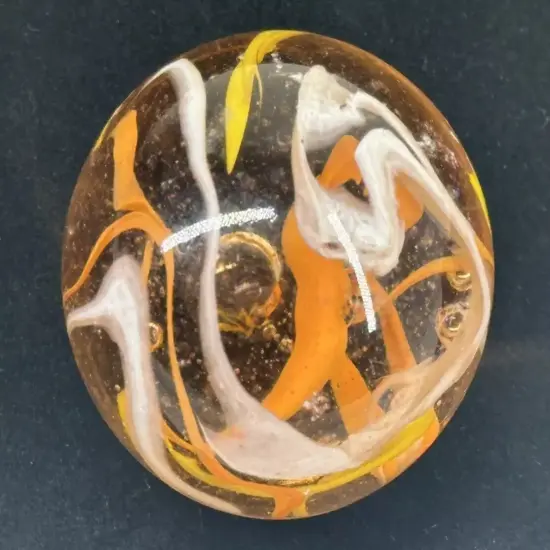 FIREFLY Toe Breaker 50mm (2") Orange/Yellow Marbles glass ball {3}