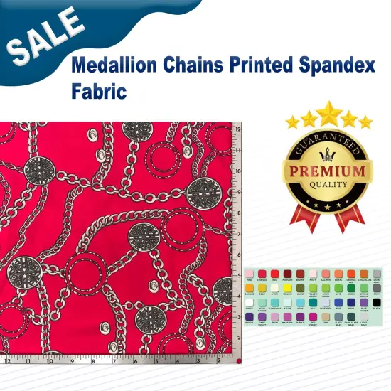 Medallion Chains Printed Spandex Fabric {3}