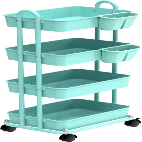 4-Tier Multifunctional Rolling Utility Cart {1}