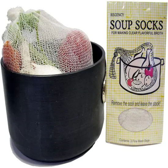 Regency Wraps Cotton Mesh Soup Socks for Making Clear Broth and Flavorful Soups - 3 Pack {2}