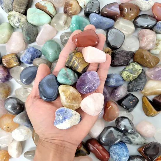 Mixed Tumbled Stones Bulk - Large Size {1}