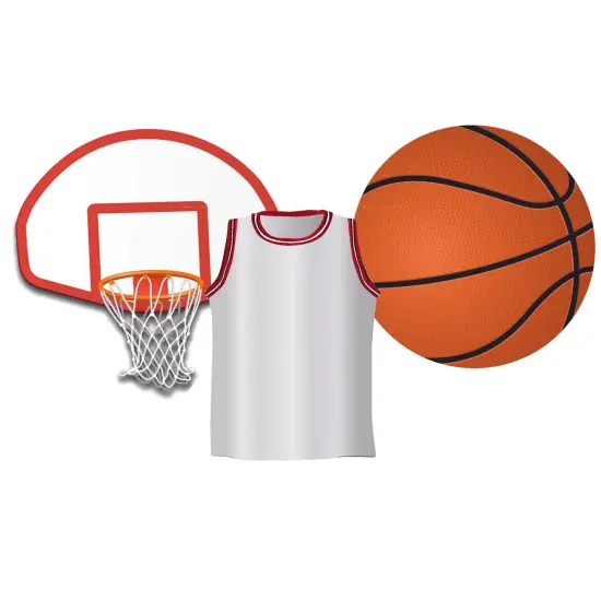 Basketball Assorted Cut Outs, Pack of 36 {1}