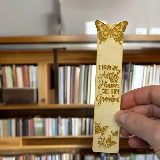 Bookmark - I have an angel in heaven I call him Grandpa - Birch wood {6}